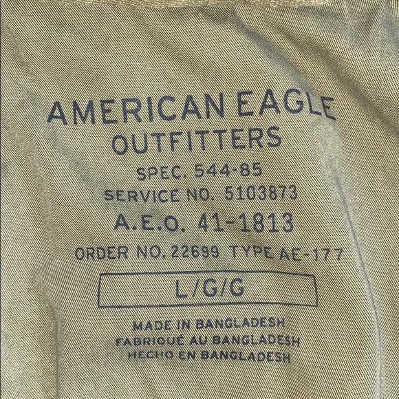 Military Green Cargo Jacket - Large - Picture 3 of 3